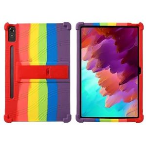 Soft Silicon Tablet Cover Geschikt for Lenovo Tab K12 2023 12.7inch TB-240FC Siliconen Stand Schokbestendig Shell(Rainbow)