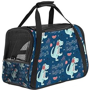 Pet Travel Carrying Handtas, Handtas Pet Tote Bag voor kleine hond en katDinosaur Blue