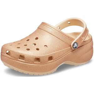 Crocs Klassieke plateauklompen, damesklompen met verhoogde zool, wit, maat 41-42, Shitake, 39/40 EU