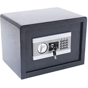 Kleine elektronische kluis met cijferslot en 2 noodsleutels, elektronische kluis, 17 liter, vuurvast, waterdichte veiligheidsbox met drievoudige vergrendelingskit voor thuis, 25 x 35 x 25 cm