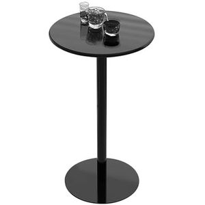 Outdoor koffiebar tafel, zwart metalen cocktail bistro tafel bank bijzettafels voor thuiskantoor kleine bijzettafel, moderne stijl nachtkastje accent tafel (Size : 48x48x72cm)
