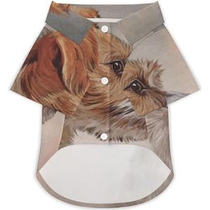 Jack Russell Terrier Hond Hond Hawaiiaanse Shirts Gedrukt T-shirt Strand Shirt Huisdier Kleding Outfit Tops XS