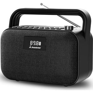 Avantree PowerByte - Draagbare krachtige 30W stereo Bluetooth-luidsprekers met digitale FM-radio en SD-kaartspeler, groter bereik, draadloze en bekabelde luidspreker en U Disk-speler