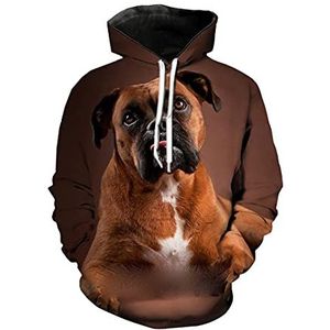 Dierlijke Boxer Hond Pet Hoodie Harajuku Casual Sweatshirt 3D Print Mannen Vrouwen Kleding, 2, 5XL
