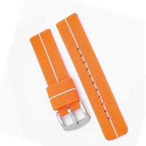 yeziu Sport Nylon Canvas watch Strap for Samsung Smart Watch Bracelet for Huawei 46MM 42MM Active Gear S3 Frontier(Color:Ogwh01,Size:22mm)