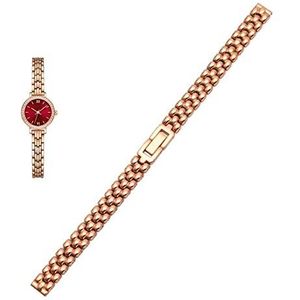 Rvs Horlogeband 6mm 8mm 10mm Zilver Gouden Armband Vervangende riem Compatibel met Size Dial Lady's Fashion Watch Armband (Color : Rose gold, Size : 8mm)