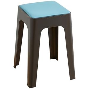 Living room Chairs，Chair for Bedroom，thickened plastic stool for home use, modern and simple, stackable and comfortable to sit on(Black+Blue)