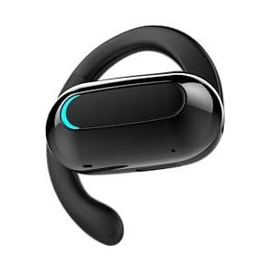 DOMIKIT Draadloze Bluetooth 5.2 oorclip, 75 mAh, 15 uur, USB-C-opladen, open oorclip, comfortabel, ideaal voor thuis en sport. (zwart)