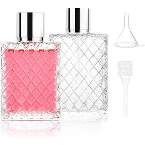Parfumverstuiver 2 stuks 100 ml draagbare spuitfles voor dames en heren, zakverstuiver met pipetten en trechter voor parfum, cosmetica