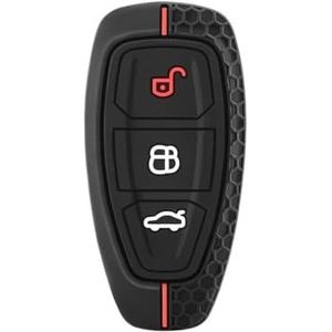 Autosleutel beschermhoes Siliconen Autosleutel Case Cover Voor Ford Voor Mondeo Voor Focus Voor Fiesta Voor Kuga C-Max S-Max MK3 MK4 Auto 3 Knoppen Sleutel Protector Sleutel Shell(Smart key Blue Line)