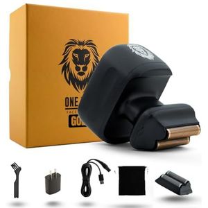 Skull Shaver One Lion PRO Gezichtsscheerapparaat voor Mannen - Elektrisch Scheerapparaat met Getrapte Dubbele Folie, Goud