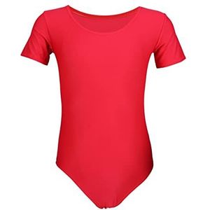Aquarti Meisjes Balletpakje Gympakje met Korte Mouw, Rood, 116