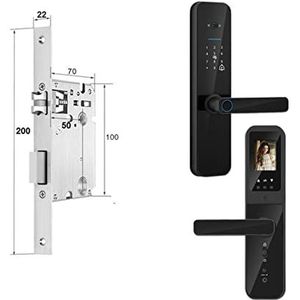 Slim slot Tuya Digitaal Elektronisch Smart Deurslot Met Biometrische Camera Vingerafdruk Smart Card Wachtwoord Sleutel Ontgrendelen(200x22(5050))