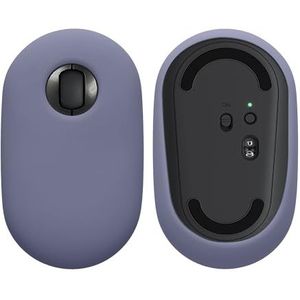 kwmobile Siliconen beschermhoes compatibel met Logitech Pebble Mouse - Zachte muis hoes - Meer grip - Deels doorschijnend - lavendel
