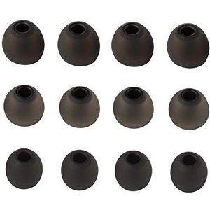 XCESSOR 7 paar (14 stuks) siliconen vervanging in oortelefoonoordopjes. vervangende oortips voor populaire in-ear hoofdtelefoon. (S/M/L, zwart/zwart)