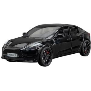 Por Tesila1:24 Legering Model Auto Ornamenten Luxe Pull-back Geluid En Lichte Auto Met Coole Lichten(Black)