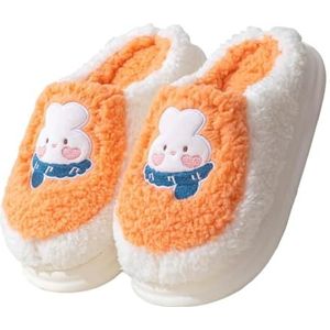 Leuke Slippers Konijn Dier Damesslippers Zachte Dikke Zool Pluche Slippers Voor Vrouwen Nepbont Pluizige Winter Warme Slipper