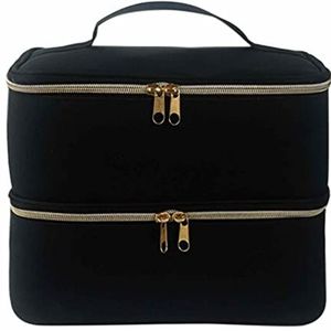 Grote Nagellak Case, Flessen Tas Nagellak Houder Nail Droger Organizer, Draagbare Manicure Borstel Case, AfneembaarVoor Vrouwen, Nagellak Case voor Thuis/Reizen/Shop Display, Zwart, Refer to