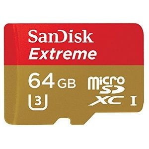 SanDisk Extreme 64GB Class 10 microSDXC for Action Sports Cameras Memory Card bis zu 90 MB/s