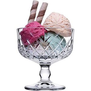 Pasabahce Timeless, 440211, ijsbeker dessertkom in kristaldesign, retrodesign, 280 ml, set van 6 glazen