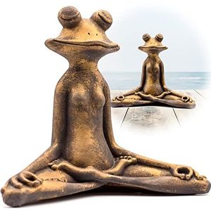 Bronzen kikker yoga beeldje - mediterende kikker decoraties voor thuis - kikker yoga standbeeld - zen esthetische decoratie