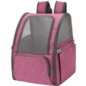 Transportbox voor Kat Draagbare Kattenrugzakken Voor Het Dragen Van Katten Huisdierrugzakdrager Mesh Hondenrugzak Hondentas (Color : Rosa, Size : 11.8 * 9.8 * 16.14in)