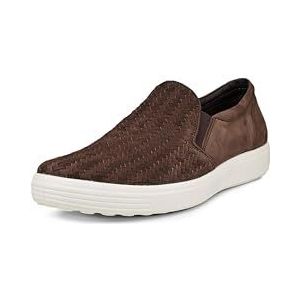 ECCO Men's Soft 7 Woven Slip On 2.0 Sneaker, Mocha Nubuck, 6-6.5