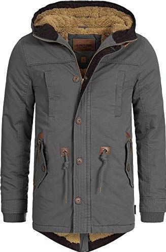INDICODE JEANS Winterparka 'Barge'  donkerbruin / basaltgrijs / olijfgroen
