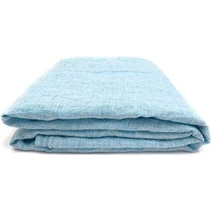 JOWOLLINA Laken Bedlaken, sprei, 100% linnen, soft washed afwerking, 180 g/m2 (145x250 cm, melange turquoise-blauw)