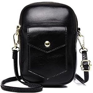 Tas dames kleine vierkante tas dames schouder Messenger bag mobiele telefoon tas (Color : Black, Size : 1)