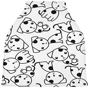 Zwart Wit Pug Puppy Baby Autostoelhoes Luifel Stretchy Verpleging Covers Ademend Winddicht Winter Sjaal voor Baby Borstvoeding Jongens Meisjes