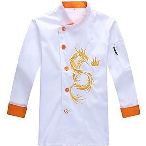YWUANNMGAZ Unisex chef-kok jas jas lichtgewicht heren en dames zomer hotel ober keuken uniform single-breasted (kleur: wit, maat: B(L))