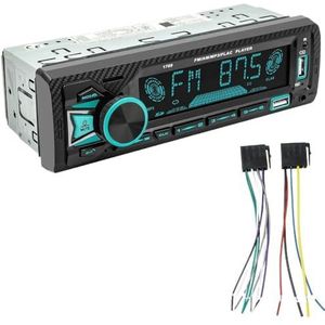 1Din MP3-autoradio met 7 kleurenverlichting, Smart BT AUX USB AI Voice FM AM RDS-autostereo, stroombeveiliging, APP-bediening, snel opladen