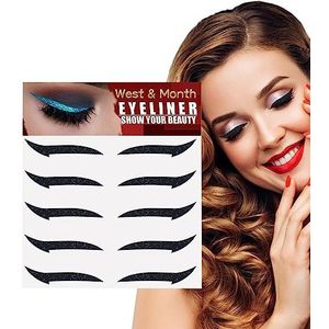 Glittereyeliner-stickers, 5 paar zelfklevende eyeliner-sjablonen met glitter, make-up eyeliner-stickers, eyeliner voor oogmake-up, eyeliner-gereedschap Bseid