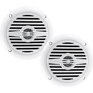 ChiliTec Set van 2 waterdichte inbouwluidsprekers voor binnen en buiten, 100 mm, 60 W, wit