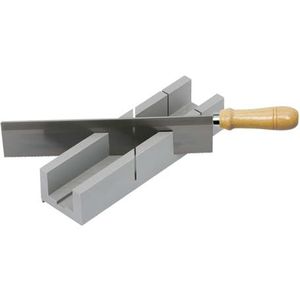 Dönges Verstekbak met zaag 250 mm in set, fijnzaag met verstekbak voor nauwkeurig zagen op verstekhoek van 45 en 90 graden, snijlade van stevig kunststof, zaag- en verstekmal