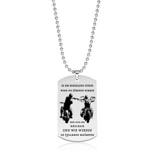 Nieuwe Dog Tag hanger ketting voor mannen motorfiets leger broers soldaat stoere man BFF sieraden in het donkerste uur wanneer demonen