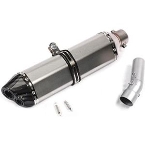 LFYEQZ Motorfiets Uitlaat Mid Pijp Link Buis Slip Op 470mm Uitlaat End Tips Voor B&MW Voor F650GS Voor F700GS Voor F800GS Voor F800GS ADV(F)