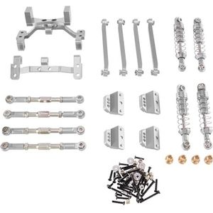 For MN model tweede generatie 99s afstandsbediening auto metalen upgrade accessoires staaf schokdemperset(Silver)