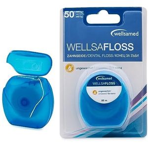 golvende tandzijde vint, Dental Floss, ongewaxt, neutraal, 50 m, 1 stuk