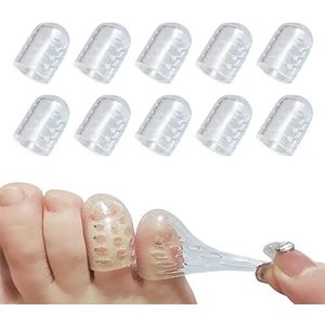 10 stuks siliconen anti-wrijving teenbeschermer, upgrade gel teenbeschermers ademende teenbeschermers, kleine teenbeschermers voor mannen vrouwen, teenmouwen voor likdoorns, blaren en ingegroeide