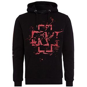 Rammstein Heren capuchontrui MHB Spray Logo Officiële Band Merchandise Fan Hoodie Zwart met veelkleurige voorkant en Back Print