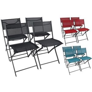 VCM 4-delige set balkonstoel vouwstoel vouwstoel camping klapstoel Sumila turquoise