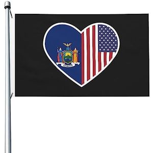 Seizoensgebonden vlag I Love America And New York 90 x 150 cm strand vlaggen levendige kleur zomer vlaggen duurzame tuin vlag decoratie voor activiteiten vieringen slaapzaal