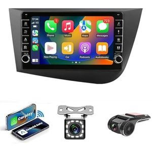 Android 14 2 DIN Autoradio Stereo 9 inch Screen voor Seat Leon 2 MK2 2005-2012 GPS Navigatiesysteem FM AM RDS DAB+ Radio Carplay Android Auto Qualcomm BT 5.0 Dolby DTS(NF-2 4Core 2+32G)