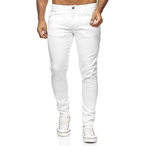 Red Bridge Jeansbroek voor heren, slim fit jeans met nauwe pijpen, gekleurd denim, wit, 34W / 30L