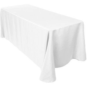 WedDecor 90 ""x 156"" Rechthoekig Polyester Stof Tafelkleed Eettafel Cover Voor Bruiloft, Thuis, Restaurant, Evenementen Party Buffet, Picknick, Wit, 10st