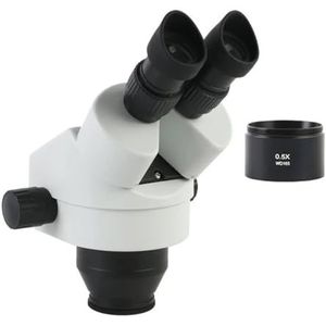 Microscoop Accessoires Kit Binoculaire Microscoop Vergroting Continue Zoom 7X-45X 90X Stereo Microscoop Hoofd WF10X/20mm Oculair Voor Telefoon Reparatie Microscoop Slides (Kleur: Met 0.5X Lens,