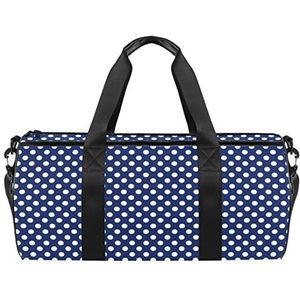 Japan Bloemen Vintage Reizen Duffle Bag Sport Bagage met Rugzak Tote Gym Tas voor Mannen en Vrouwen, Polka Dots Blauw, 45 x 23 x 23 cm / 17.7 x 9 x 9 inch