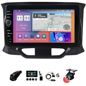 BOJONTN 22,9 cm (9 inch) Android 12 Autoradio 2 DIN voor Lada X-Ray 2015-2019 met achteruitrijcamera, stuurwielbediening, Bluetooth, GPS, Navi CarPlay, draadloos, FM, WLAN (grootte: S400 4 + 64G)